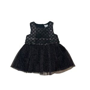 Tahari Baby Girl's Size 24 Months Formal Dress Sleeveless Mesh Silver Thread